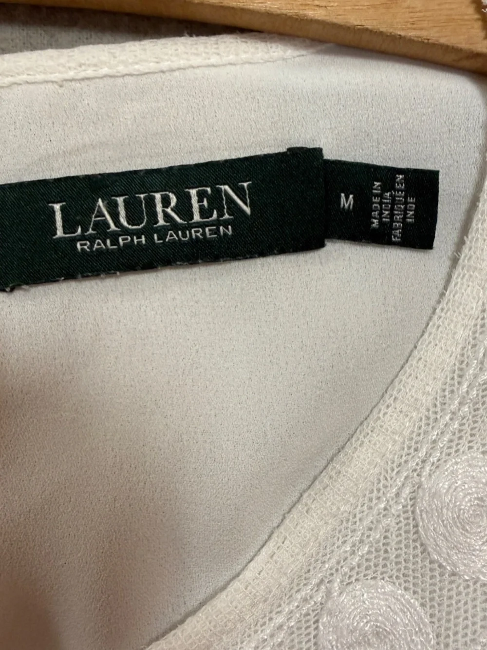 Lauren Ralph Lauren White Eyelet Lace Top Floral Embroidery Mesh Overlay Women M - Picture 8 of 11